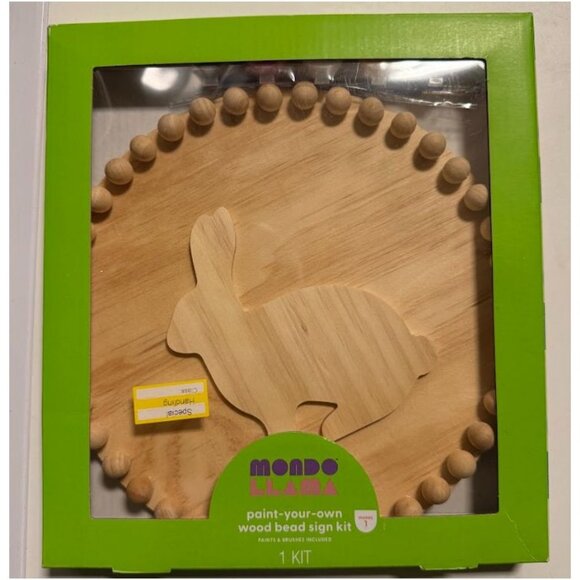 Mondo Llama Paint Your Own Wood Rabbit Bubbles Kit Hand Made - Picture 1 of 5